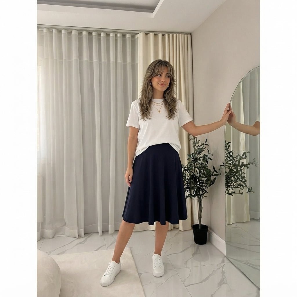 LUXE DIVA Women’s Plus Size Flared Skirt - LUXE DIVALUXE DIVA Women’s Plus Size Flared SkirtSkirtLUXE DIVALUXE DIVAKneeSktrSkrtNavy14LUXE DIVA Women’s Plus Size Flared Skirt14Navy