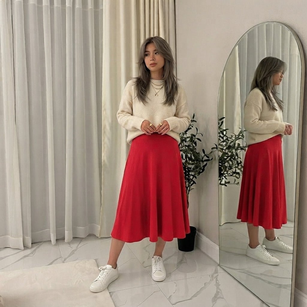 LUXE DIVA Women’s Plus Size Flared Skirt - LUXE DIVALUXE DIVA Women’s Plus Size Flared SkirtSkirtLUXE DIVALUXE DIVAKneeSktrSkrtRed14LUXE DIVA Women’s Plus Size Flared Skirt14Red