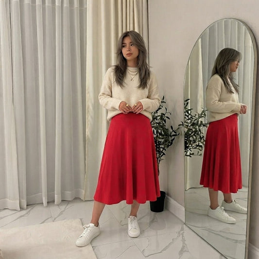 LUXE DIVA Women’s Plus Size Flared Skirt - LUXE DIVALUXE DIVA Women’s Plus Size Flared SkirtSkirtLUXE DIVALUXE DIVAKneeSktrSkrtRed14LUXE DIVA Women’s Plus Size Flared Skirt14Red