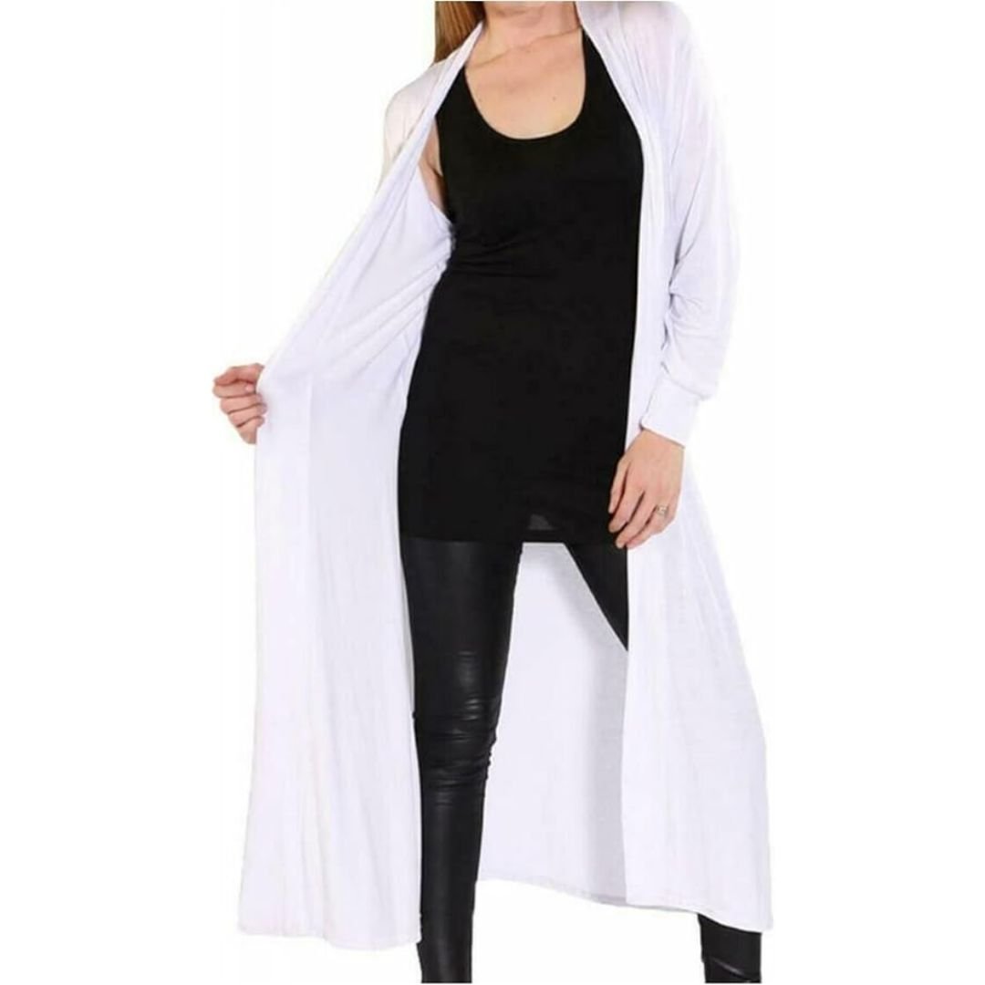 LUXE DIVA Women’s Plus Size Maxi Long Cardigan UK | Floaty Full Sleeve Open Front Coatigan | Lightweight Collared Duster Jacket | Ladies Longline Cover Up Sizes 8 - 26 - LUXE DIVALUXE DIVA Women’s Plus Size Maxi Long Cardigan UK | Floaty Full Sleeve Open Front Coatigan | Lightweight Collared Duster Jacket | Ladies Longline Cover Up Sizes 8 - 26Long MaxiLUXE DIVALUXE DIVALSMaxiCardiWhiteSMLUXE DIVA Women’s Plus Size Maxi Long Cardigan UK | Floaty Full Sleeve Open Front Coatigan | Lightweight Coll