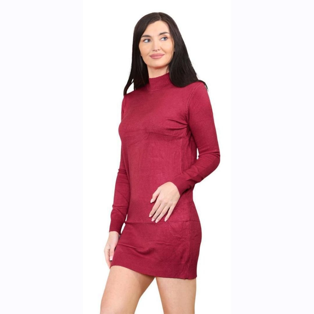 LUXE DIVA Womens Turtle Neck Jumper Ladies Knitted Bodycon Roll Neck Midi Sweater Top Dressess UK - LUXE DIVALUXE DIVA Womens Turtle Neck Jumper Ladies Knitted Bodycon Roll Neck Midi Sweater Top Dressess UKWomen’s Turtle Neck JumperLUXE DIVALUXE DIVALSPNKnitbodyconWine8-10LUXE DIVA Womens Turtle Neck Jumper Ladies Knitted Bodycon Roll Neck Midi Sweater Top Dressess UK8 - 10wine