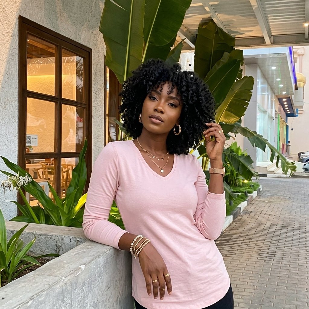LUXEDIVA Womens Ladies V Neck Long Sleeve T-Shirt - LUXE DIVALUXEDIVA Womens Ladies V Neck Long Sleeve T-ShirtWomens Ladies V Neck Long Sleeve T-ShirtLUXE DIVALUXE DIVALSVNTshirtNudeSMLUXEDIVA Womens Ladies V Neck Long Sleeve T-Shirt8-10Nude