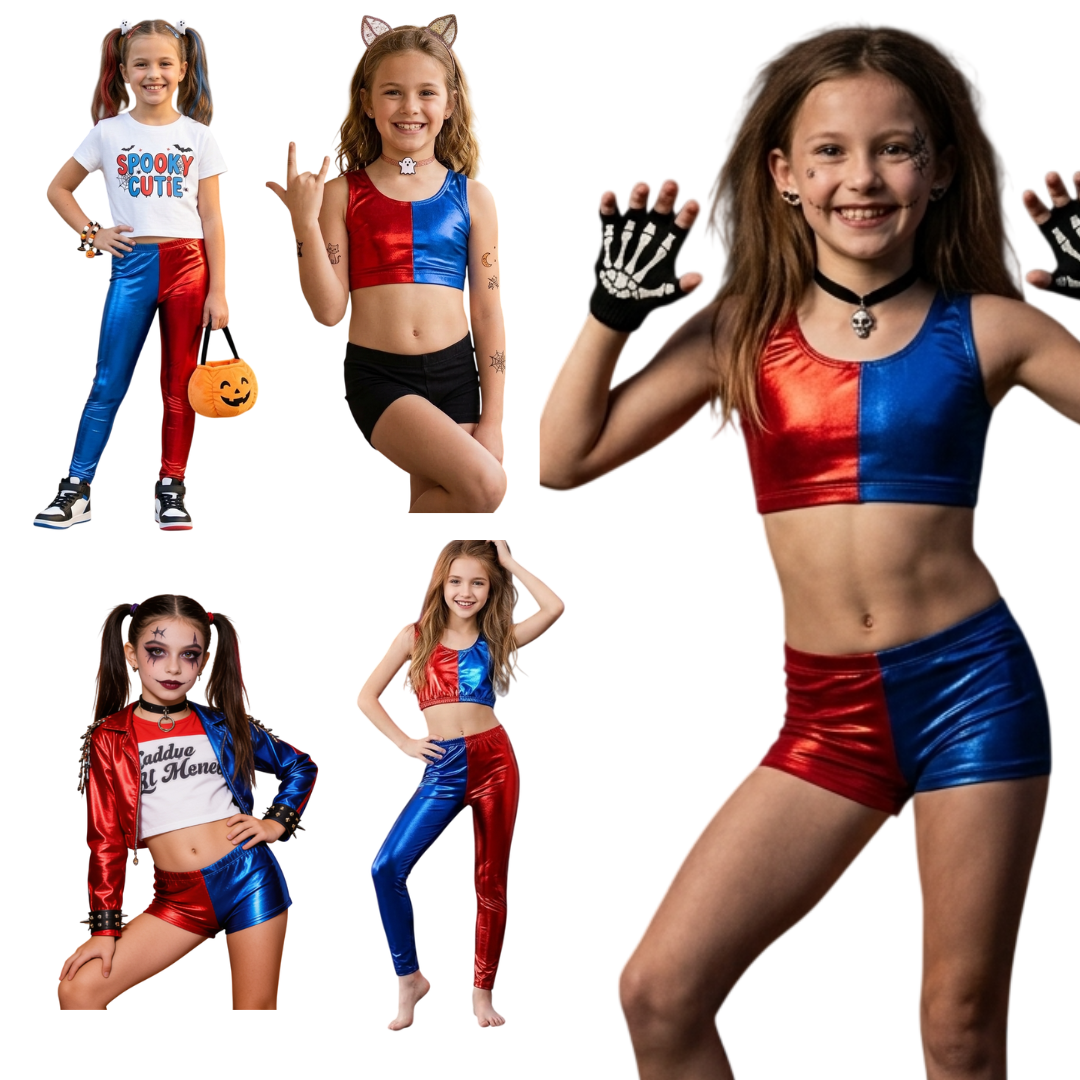 LUXE DIVA Crop top,Hotpant,Legging & Vest Crop Top and Hot Pants Set