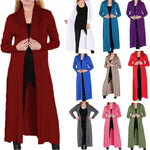 Load image into Gallery viewer, LUXE DIVA Women’s Plus Size Maxi Long Cardigan UK | Floaty Full Sleeve Open Front Coatigan | Lightweight Collared Duster Jacket | Ladies Longline Cover Up Sizes 8-26

