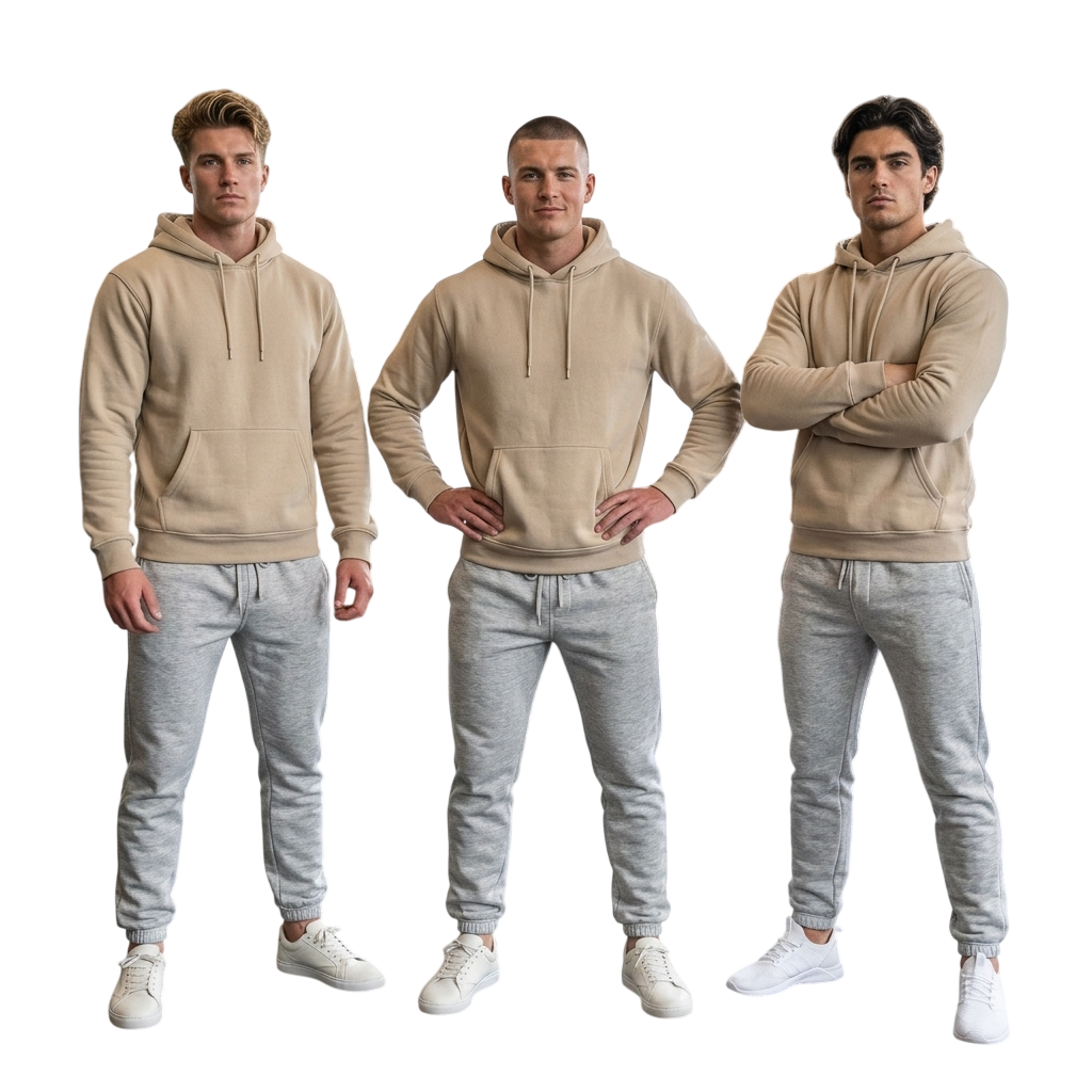 LUXE DIVA Men's Pack of 3 Fleece Joggers Elasticated Waist Hem & Zip Pockets S-XXL