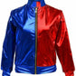 LUXE DIVA Ladies Girls Kids Halloween Costume Shiny Wet Look Jacket, Leggings, Pants Women Metallic Red & Blue Hot Sexy Shorts