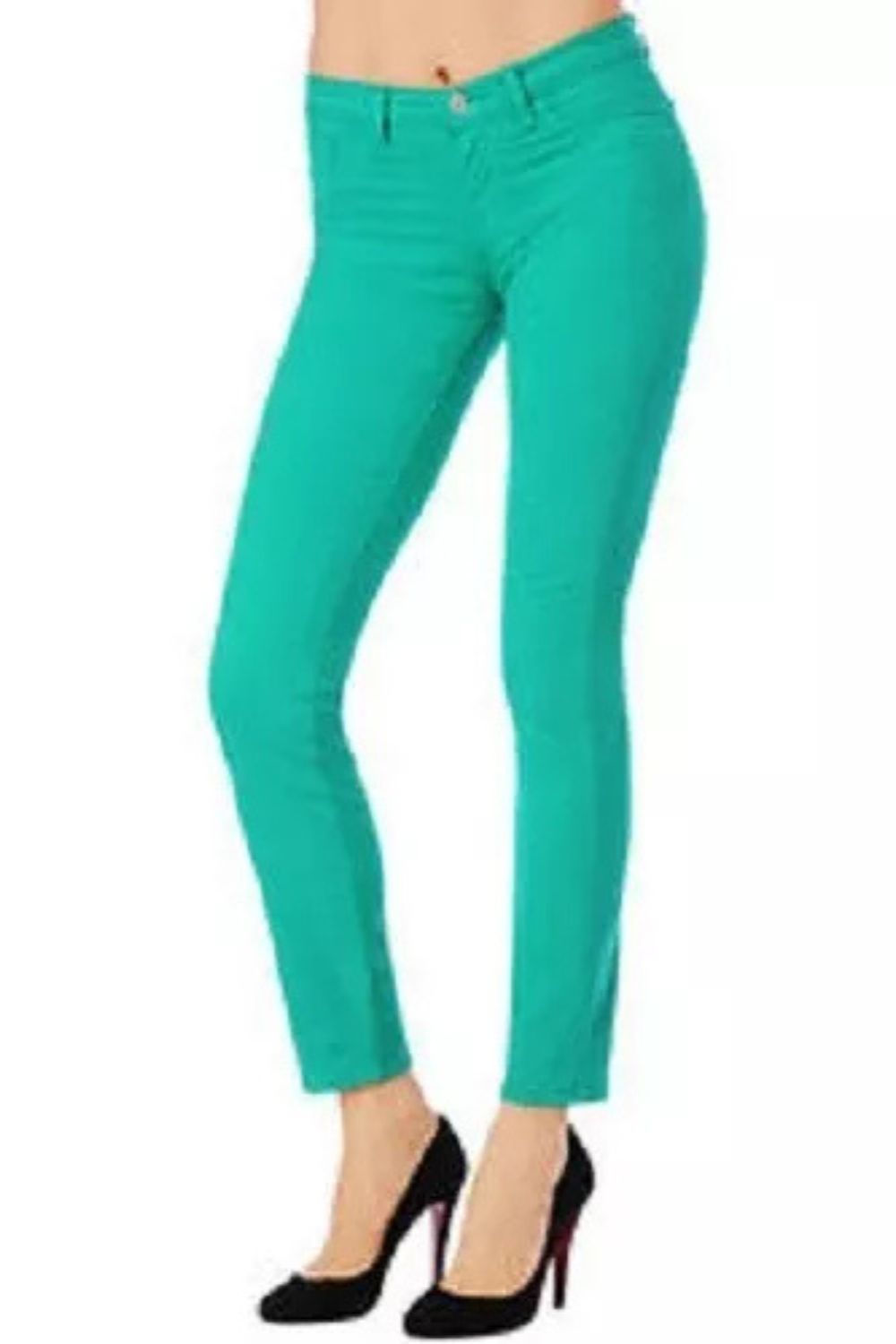 LUXE DIVA Ladies Women & Girls Stretch Denim Look Skinny Jeggings Leggings with Zip and Pockets UK Size 10-22
