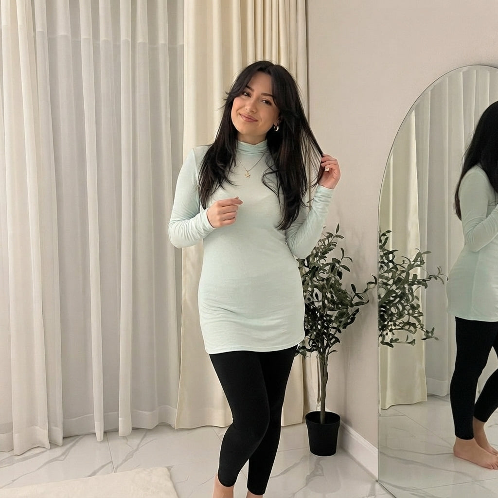 LUXE DIVA Women’s Plus Size Polo Roll Neck Jumper