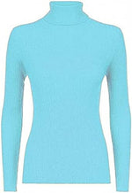 Load image into Gallery viewer, LUXE DIVA Women Ladies Ribbed Stretch Polo Turtle Neck Rib Top Jumper UK Size S/M-XXXL
