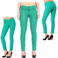 LUXE DIVA Ladies Women & Girls Stretch Denim Look Skinny Jeggings Leggings with Zip and Pockets UK Size 10-22