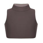 Load image into Gallery viewer, LUXE DIVA Girls Gymnastics Crop Tops – Kids Sleeveless Turtle Neck Crop Top for Dance, Yoga, Sports, Running – Plain Summer Vest Activewear for Girls Ages 5-13 Years
