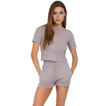 Load image into Gallery viewer, LUXE DIVA Women’s Cotton Top and Shorts Set – 2 Piece co-ord Casual Slim Fit Tailored Lounge Wear
