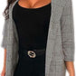LUXE DIVA Womens Ladies Checkered Check Hound Tooth Tartan Duster Coat Jacket Balzer Top
