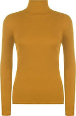 Load image into Gallery viewer, LUXE DIVA Women Ladies Ribbed Stretch Polo Turtle Neck Rib Top Jumper UK Size S/M-XXXL
