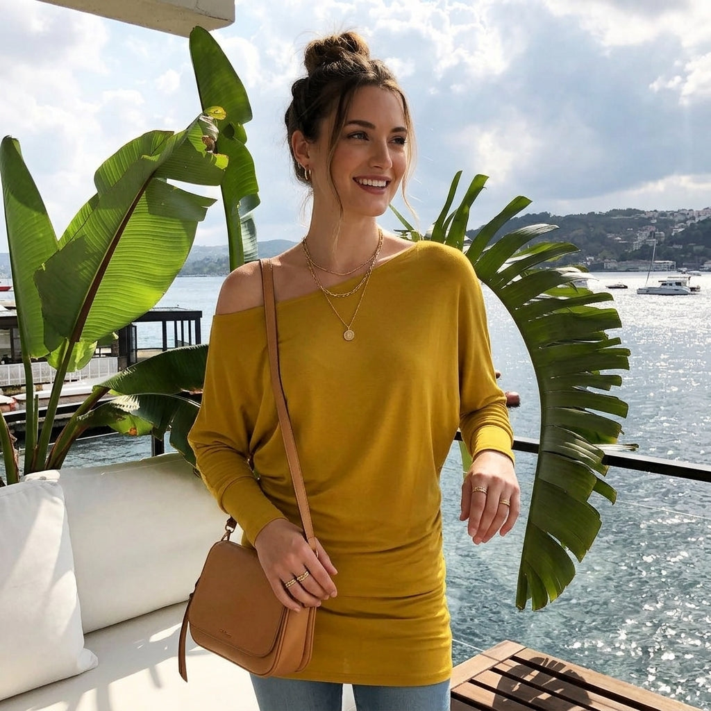 LUXE DIVA Off Shoulder Batwing Top