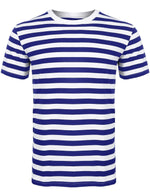Load image into Gallery viewer, MEN WOMEN&#39;S STRIPED T-SHIRT UNISEX CREW NECK SHORT SLEEVE CASUAL SUMMER TOP UK SIZES S-2XL
