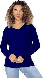 Load image into Gallery viewer, LUXE DIVA Women’s Long Sleeve V Neck Chunky Cable Knit Jumper for Ladies Casual Pullover Sweater for Women UK Size 8-22
