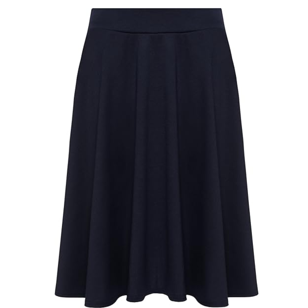 LUXE DIVA Women's Plus Size Flared Skater Skirt – Plain, Stretchy, Elastic Waist Casual Short Skirt for Ladies – UK Sizes 14 to 28 Summer Wear