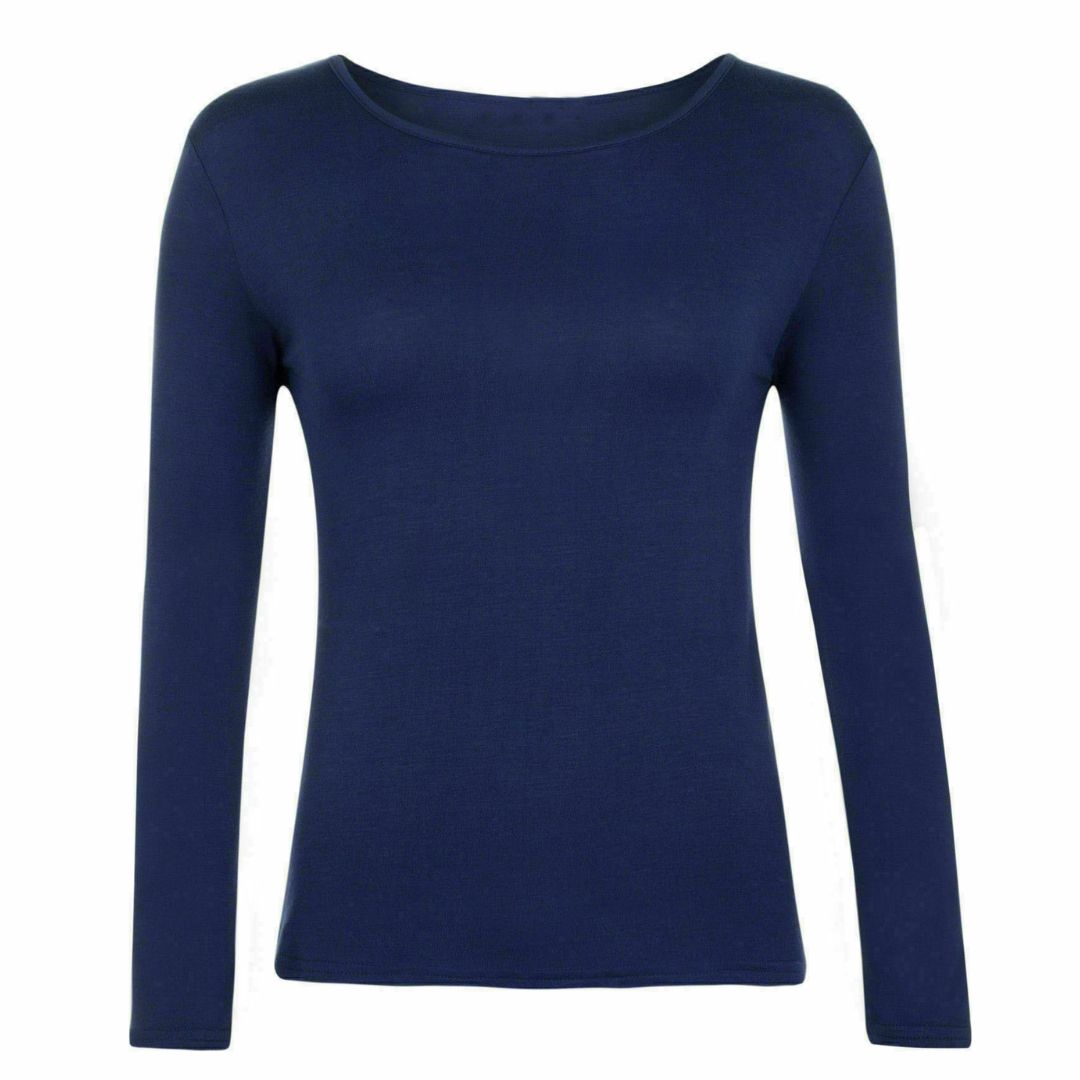 LUXE DIVA New Ladies Long Sleeve Round Neck T-Shirt Top Size 8-26