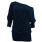 LUXE DIVA One Off-Shoulder Tops with Long Sleeves, Off Shoulder Batwing Jumper, Ladies Batwing Top in Black, Red, White Plus 21 Colors More UK