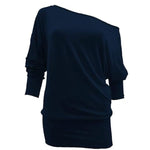 Load image into Gallery viewer, LUXE DIVA One Off-Shoulder Tops with Long Sleeves, Off Shoulder Batwing Jumper, Ladies Batwing Top in Black, Red, White Plus 21 Colors More UK
