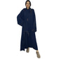 LUXE DIVA women’s gold trim abaya with matching scarf Islamic maxi dress
