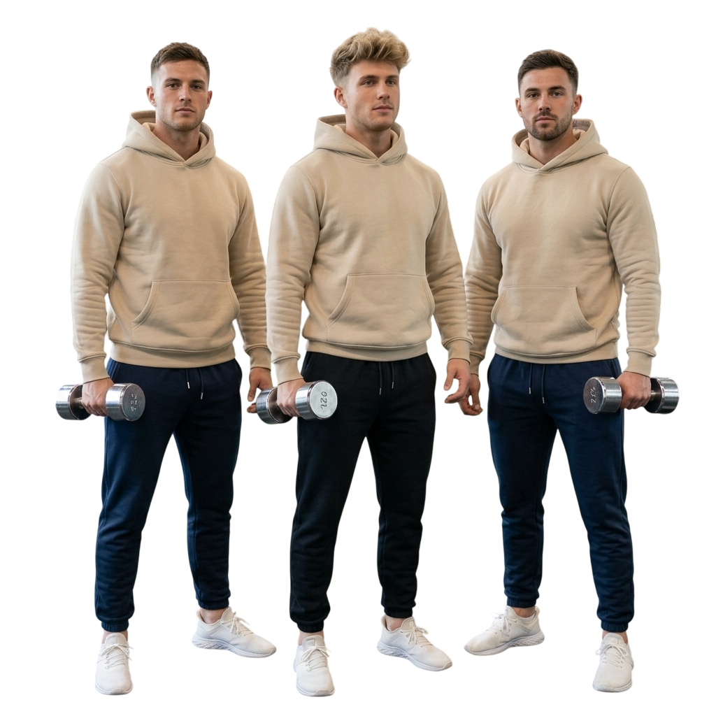 LUXE DIVA Men's Pack of 3 Fleece Joggers Elasticated Waist Hem & Zip Pockets S-XXL