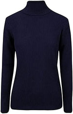 Load image into Gallery viewer, LUXE DIVA Women Ladies Ribbed Stretch Polo Turtle Neck Rib Top Jumper UK Size S/M-XXXL
