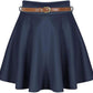 LUXE DIVA Womens Plus Belted Skater Skirt Ladies Short Flared Flippy Ponte Mini Party Skirt 6-20