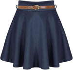 Load image into Gallery viewer, LUXE DIVA Womens Plus Belted Skater Skirt Ladies Short Flared Flippy Ponte Mini Party Skirt 6-20
