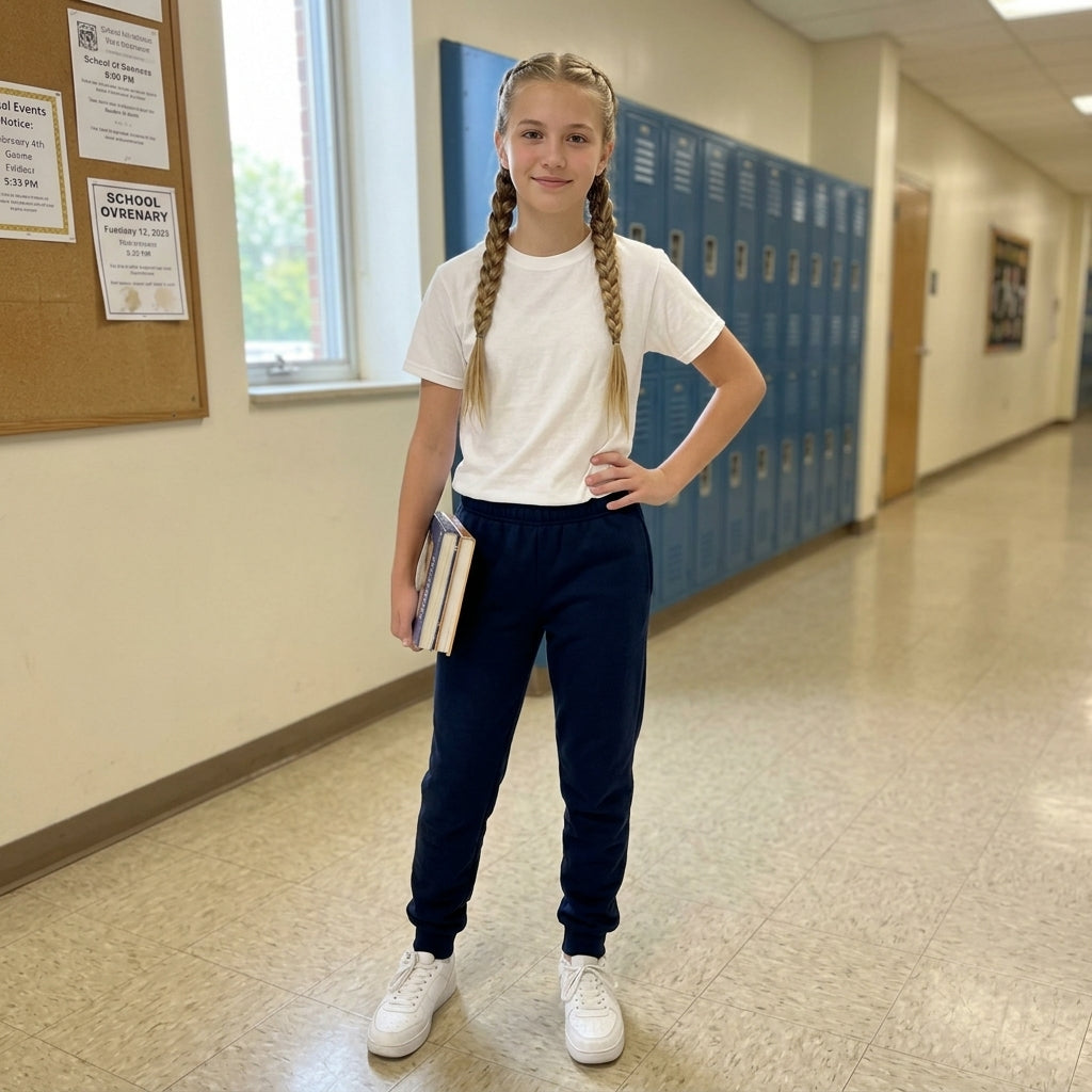 LUXE DIVA Girls Fleece Jogging Bottoms Kids PE Tracksuit Trousers School Sportswear
