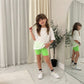 LUXE DIVA Girls Microfiber Dance Shorts Stretchy Kids Dancewear Activewear Shorts