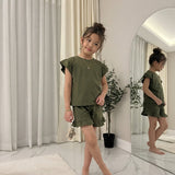 LUXE DIVA Girls Frill Peplum Top & Shorts Set 2 Piece Co Ord Ages 7–13