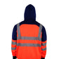 LUXE DIVA Adults Hooded Neck Zipper Sweatshirt Hi Vis Zip Up Tablet Hoodie Work Wear Warm Mens Outdoor Work Wear High Visibility Hooded Top Reflective Tape Winter Tunic