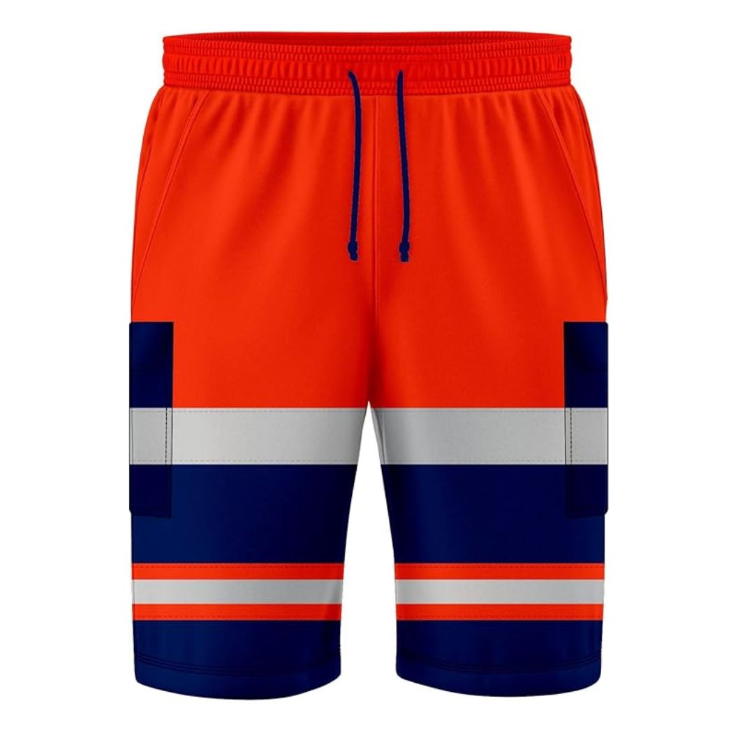 Hi Viz Vis Safety Shorts Reflective Work Wear, High Visibility Cargo Short Pants