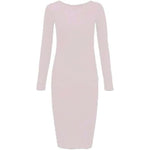 Load image into Gallery viewer, LUXE DIVA Ladies Womens Long Sleeve Stretch Jersey Bodycon Printed MIDI Dress Plus Size
