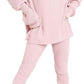 LUXE DIVA Ladies Chunky Cable Knitted Polo High Neck Top Leggings Lounge wear Suit Set