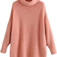 LUXE DIVA Women Chunky Knitted High Polo Roll Neck Baggy Oversized Winter Jumper Dress Top