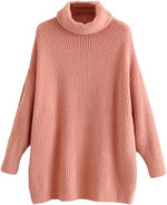 Load image into Gallery viewer, LUXE DIVA Women Chunky Knitted High Polo Roll Neck Baggy Oversized Winter Jumper Dress Top
