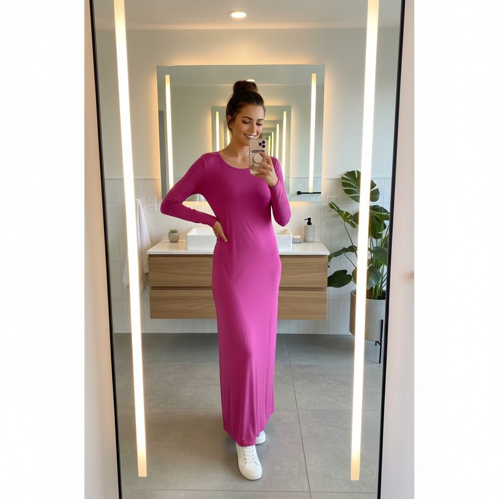 Plain Long Sleeve Maxi Dresses for Women UK Flared Stretchy Round Neck Jumper Dress Casual Evening Wear Long Maxi Dress Plus Size 8 - 26 - LUXE DIVAPlain Long Sleeve Maxi Dresses for Women UK Flared Stretchy Round Neck Jumper Dress Casual Evening Wear Long Maxi Dress Plus Size 8 - 26LUXE DIVALUXE DIVALSRNMaxiDresCeriseSMPlain Long Sleeve Maxi Dresses for Women UK Flared Stretchy Round Neck Jumper Dress Casual Evening Wear Long Maxi Dress Plus Size 8 - 268 - 10ceries