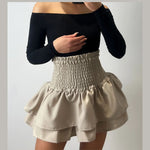 Load image into Gallery viewer, LUXE DIVA Women Ladies Frill Mini RARA Skirt Tartan Check Pleat Gathering Mini Party Skirt
