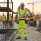 LUXE DIVA Men's Hi Vis Short Sleeve Polo Shirt & Trousers High Visibility Reflective Workwear Set