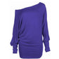 LUXE DIVA One Off-Shoulder Tops with Long Sleeves, Off Shoulder Batwing Jumper, Ladies Batwing Top in Black, Red, White Plus 21 Colors More UK