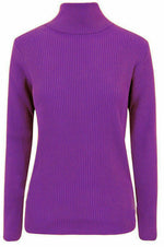 Load image into Gallery viewer, Plus Size Ladies High Polo Roll Neck Long Sleeve Ribbed Knitted Jumper Sweater
