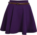 Load image into Gallery viewer, LUXE DIVA Womens Plus Belted Skater Skirt Ladies Short Flared Flippy Ponte Mini Party Skirt 6-20
