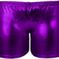 LUXE DIVA Womens Metallic Wet Look Hot Pants Womens Red Blue Shiny Halloween Summer Fancy Party Disco Wet Look Shorts