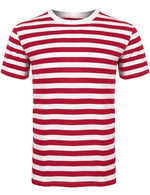 Load image into Gallery viewer, MEN WOMEN&#39;S STRIPED T-SHIRT UNISEX CREW NECK SHORT SLEEVE CASUAL SUMMER TOP UK SIZES S-2XL
