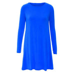 Load image into Gallery viewer, LUXE DIVA WOMEN LADIES LONG SLEEVE SWING DRESS FLARED A LINE SKATER DRESS TOP SIZE 8-26
