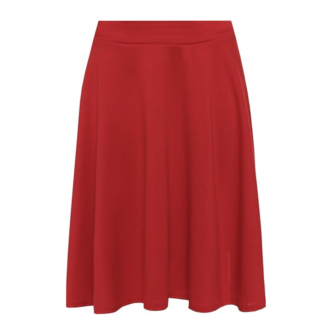 LUXE DIVA Women's Plus Size Flared Skater Skirt – Plain, Stretchy, Elastic Waist Casual Short Skirt for Ladies – UK Sizes 14 to 28 Summer Wear
