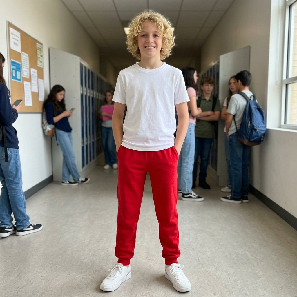 LUXE DIVA Boys Fleece Jogging Bottoms Kids PE Tracksuit Trousers School Sportswear